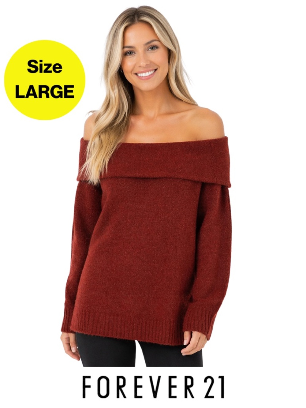 2/for $20 🪩 Forever 21 Off-the-Shoulder Sweater (Women’s Large)